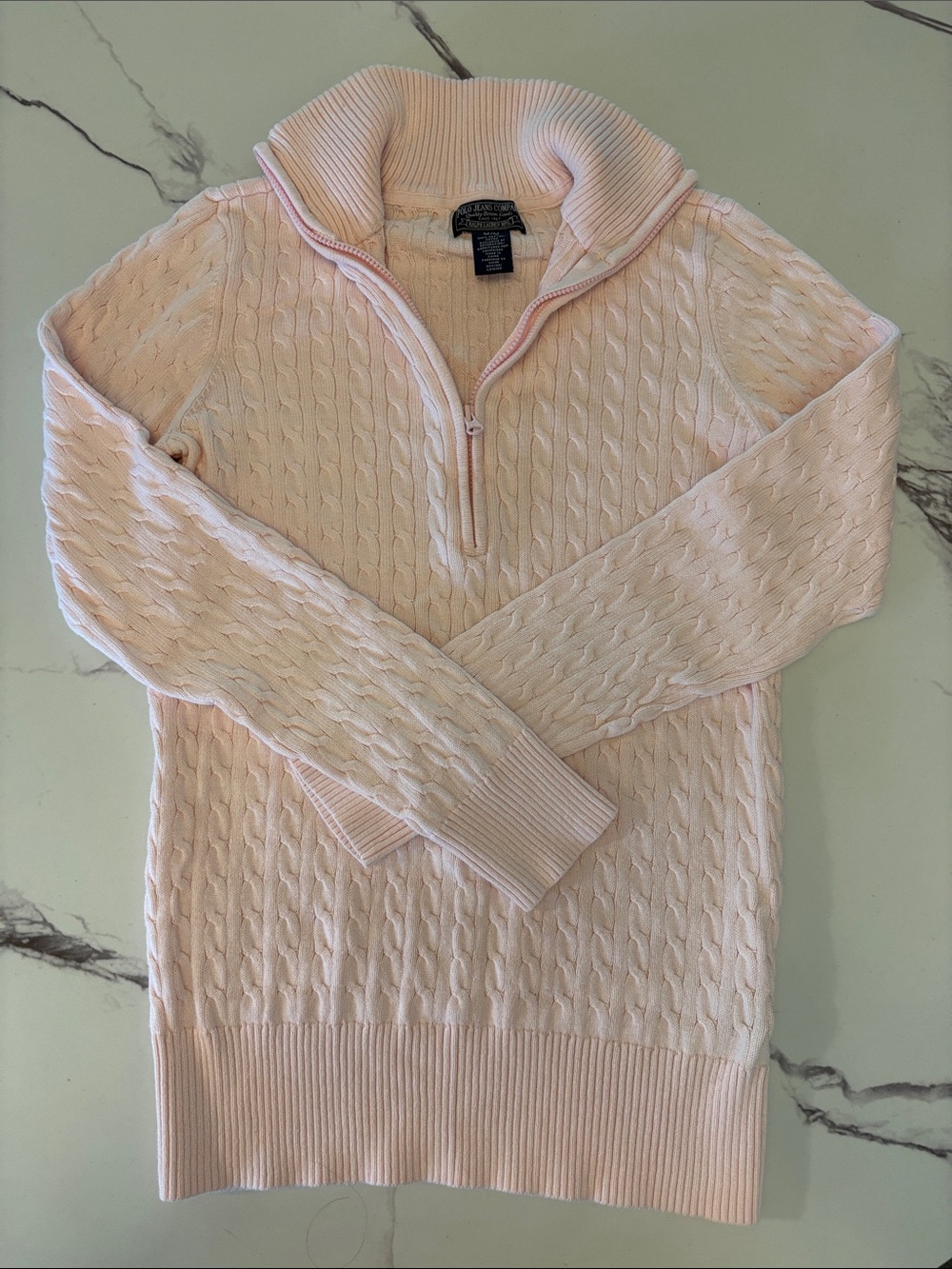 RALPH LAUREN POLO JEANS COMPANY 1/4 Zip Cotton Sweater